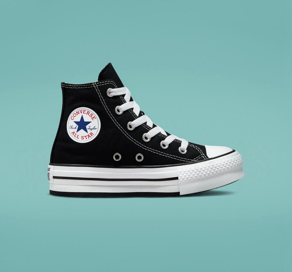 converse negras altas niño